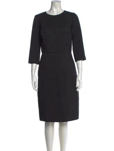 Pre-owned J Mendel Patterned Knee-length Dress In Black