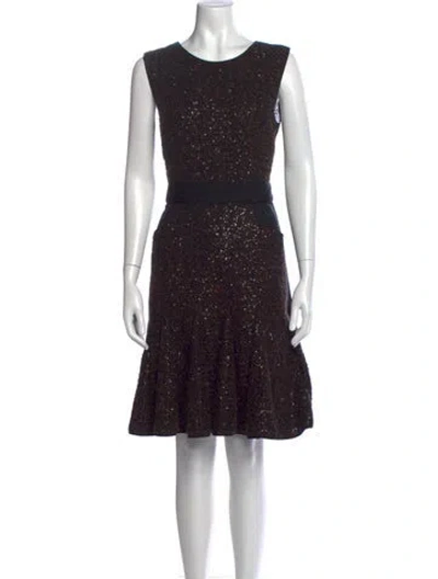 Pre-owned J Mendel Patterned Knee-length Dress In Brown