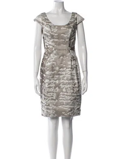 Pre-owned J Mendel Patterned Knee-length Dress In Neutrals