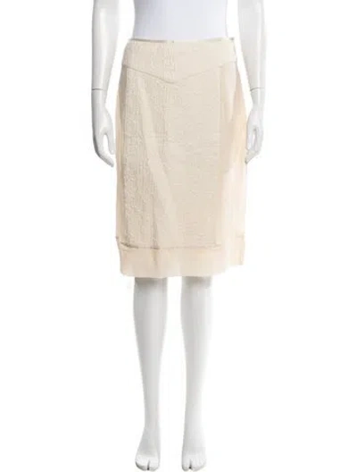 Pre-owned J Mendel Patterned Midi Length Skirt In Neutrals