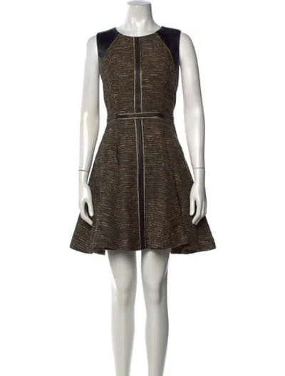 Pre-owned J Mendel Patterned Mini Dress In Black/brown