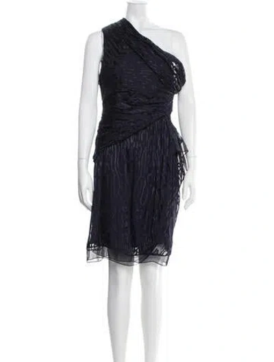 Pre-owned J Mendel Patterned Mini Dress In Blue