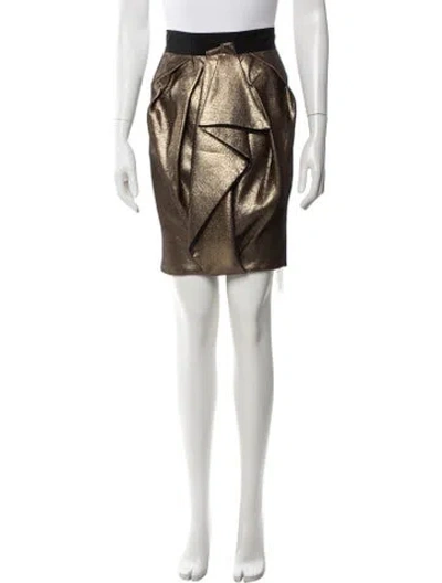 Pre-owned J Mendel Patterned Mini Skirt In Gold/metallic