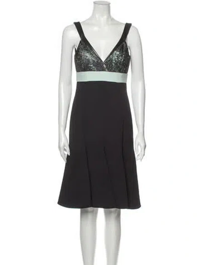 Pre-owned J Mendel Printed Knee-length Dress In Black