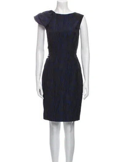 Pre-owned J Mendel Printed Knee-length Dress In Blue
