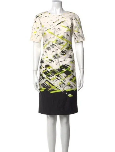 Pre-owned J Mendel Printed Knee-length Dress In White