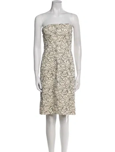 Pre-owned J Mendel Printed Mini Dress W/ Tags In Neutral