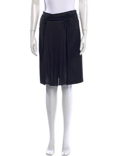 Pre-owned J Mendel Raw-edge Trim Midi Length Skirt In Black