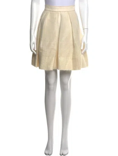 Pre-owned J Mendel Ruffle Embellishment Knee-length Skirt In Neutrals