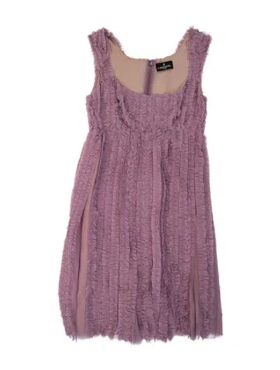 Pre-owned J Mendel Scoop Neck Long Dress In Purple