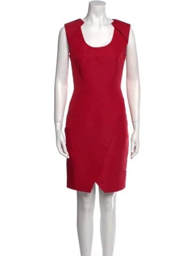 Pre-owned J Mendel Scoop Neck Mini Dress In Red