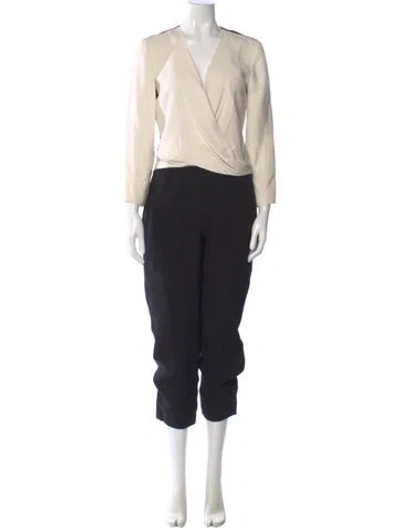 Pre-owned J Mendel Silk Colorblock Pattern Jumpsuit