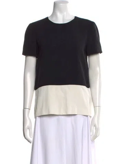 Pre-owned J Mendel Silk Crew Neck T-shirt In Black