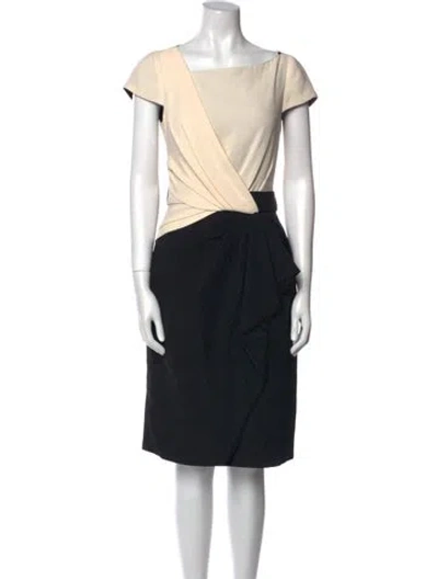 Pre-owned J Mendel Silk Knee-length Dress In Black