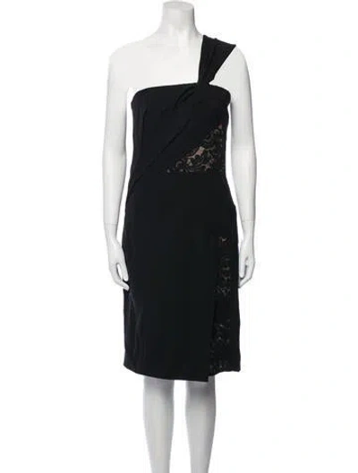Pre-owned J Mendel Silk Knee-length Dress In Black