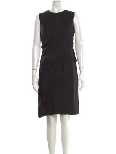 Pre-owned J Mendel Silk Knee-length Dress In Black