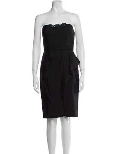 Pre-owned J Mendel Silk Knee-length Dress In Black