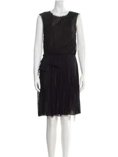 Pre-owned J Mendel Silk Knee-length Dress In Black