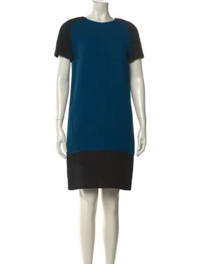 Pre-owned J Mendel Silk Knee-length Dress In Blue