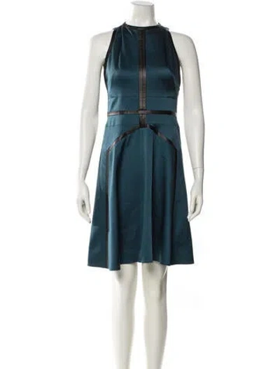 Pre-owned J Mendel Silk Knee-length Dress In Blue