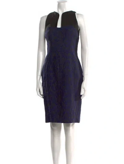 Pre-owned J Mendel Silk Knee-length Dress In Blue