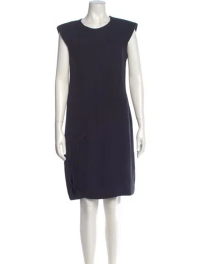 Pre-owned J Mendel Silk Knee-length Dress In Blue