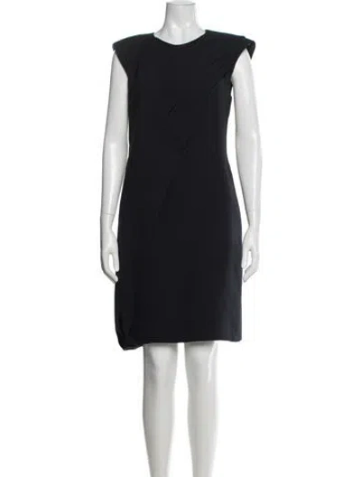 Pre-owned J Mendel Silk Knee-length Dress In Blue