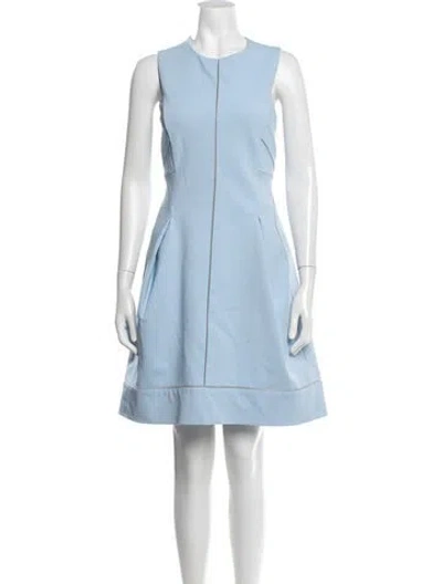 Pre-owned J Mendel Silk Knee-length Dress In Blue