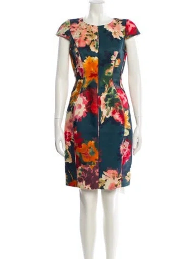 Pre-owned J Mendel Silk Knee-length Dress In Multi