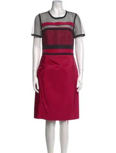 Pre-owned J Mendel Silk Knee-length Dress In Multi