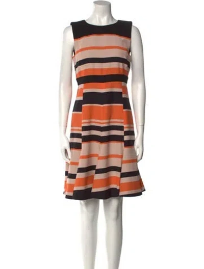 Pre-owned J Mendel Silk Knee-length Dress In Neutral