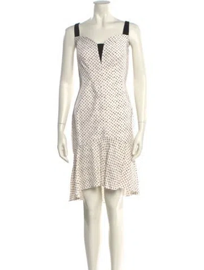 Pre-owned J Mendel Silk Knee-length Dress In Neutral