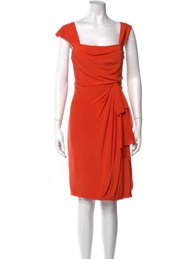 Pre-owned J Mendel Silk Knee-length Dress In Orange