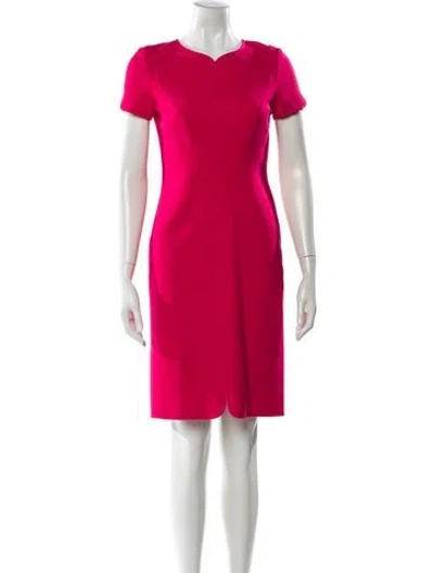 Pre-owned J Mendel Silk Knee-length Dress In Pink