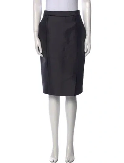Pre-owned J Mendel Silk Knee-length Skirt In Black