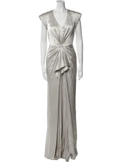 Pre-owned J Mendel Silk Long Dress In Multi