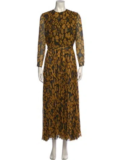 Pre-owned J Mendel Silk Long Dress In Multi