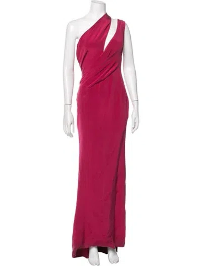Pre-owned J Mendel Silk Long Dress In Pink