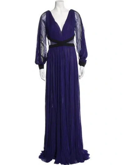 Pre-owned J Mendel Silk Long Dress W/ Tags In Purple