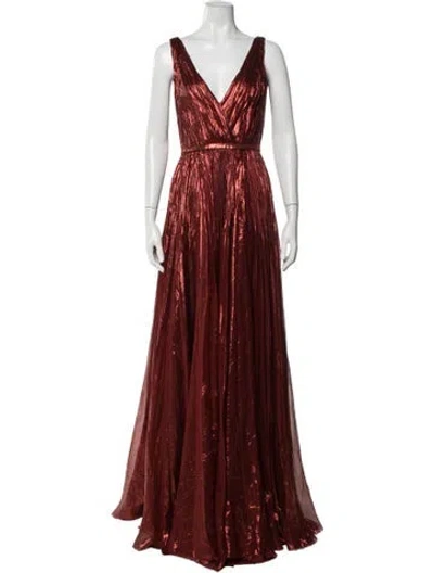 Pre-owned J Mendel Silk Long Dress W/ Tags In Red