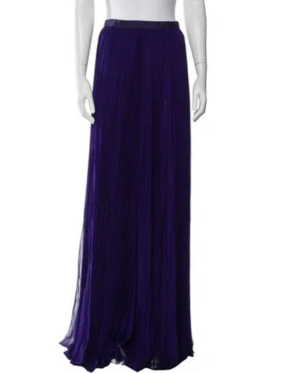 Pre-owned J Mendel Silk Long Skirt In Blue