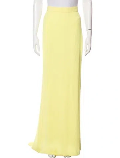 Pre-owned J Mendel Silk Long Skirt In Yellow