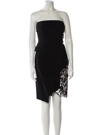 Pre-owned J Mendel Silk Mini Dress In Black