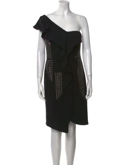 Pre-owned J Mendel Silk Mini Dress In Black