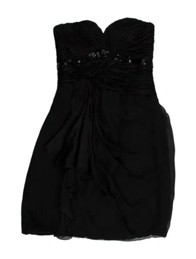 Pre-owned J Mendel Silk Mini Dress In Black