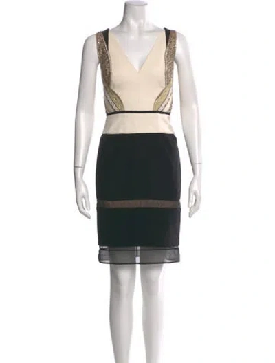 Pre-owned J Mendel Silk Mini Dress In Black