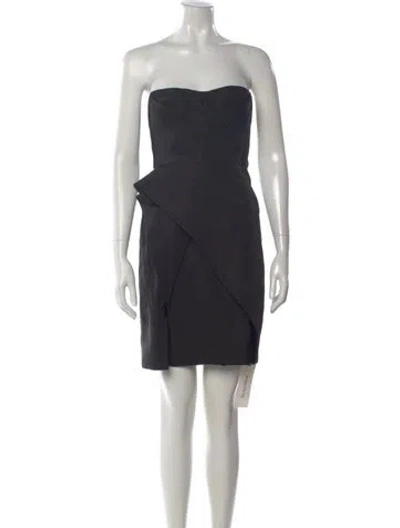 Pre-owned J Mendel Silk Mini Dress In Black