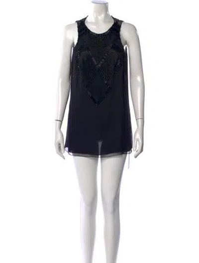 Pre-owned J Mendel Silk Mini Dress In Black