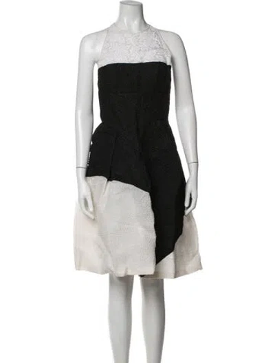 Pre-owned J Mendel Silk Mini Dress In Black