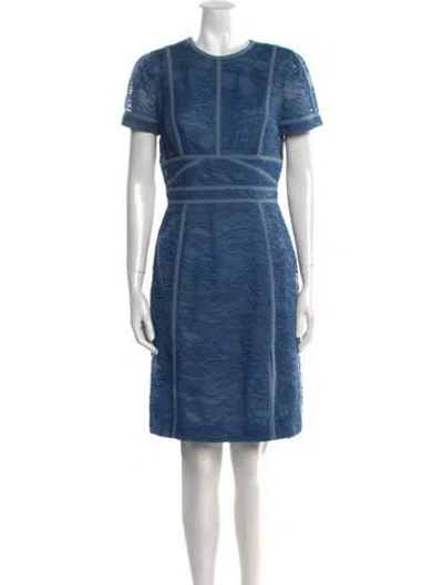 Pre-owned J Mendel Silk Mini Dress In Blue